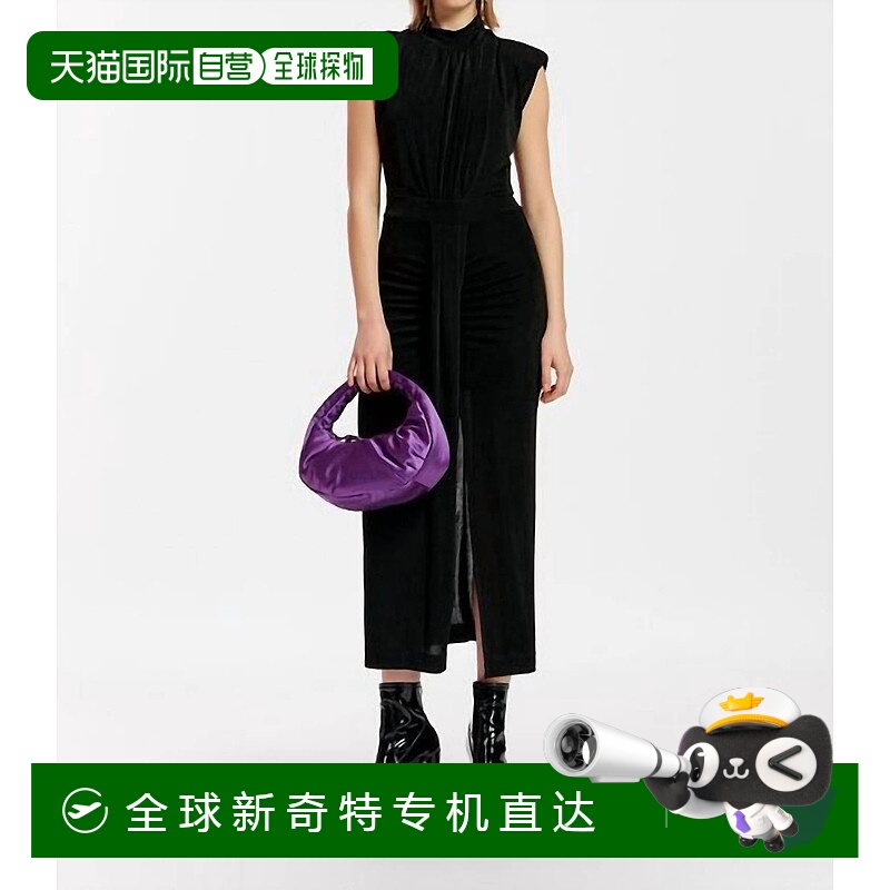 自营 essentiel antwerp黑色Egypian Midi连衣裙-黑色 【美国奥莱
