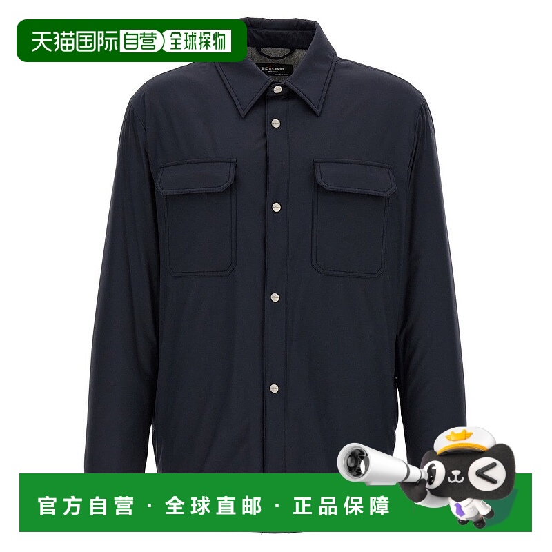 自营kitonPadded Technical Fabric Overshirt - blue 美国奥莱直