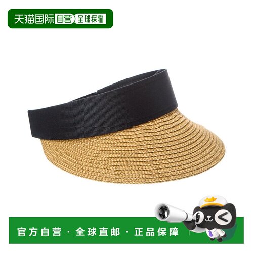 自营Bruno Magli Adjustable Straw Visor - black 美国奥莱直发