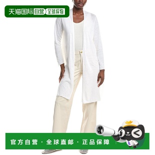 白色 开衫 美国奥莱直发 FISHER亚麻混纺长款 自营EILEEN
