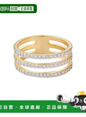 自营adornia14k Gold Plated CZ Triple Band Ring - gold 美国奥