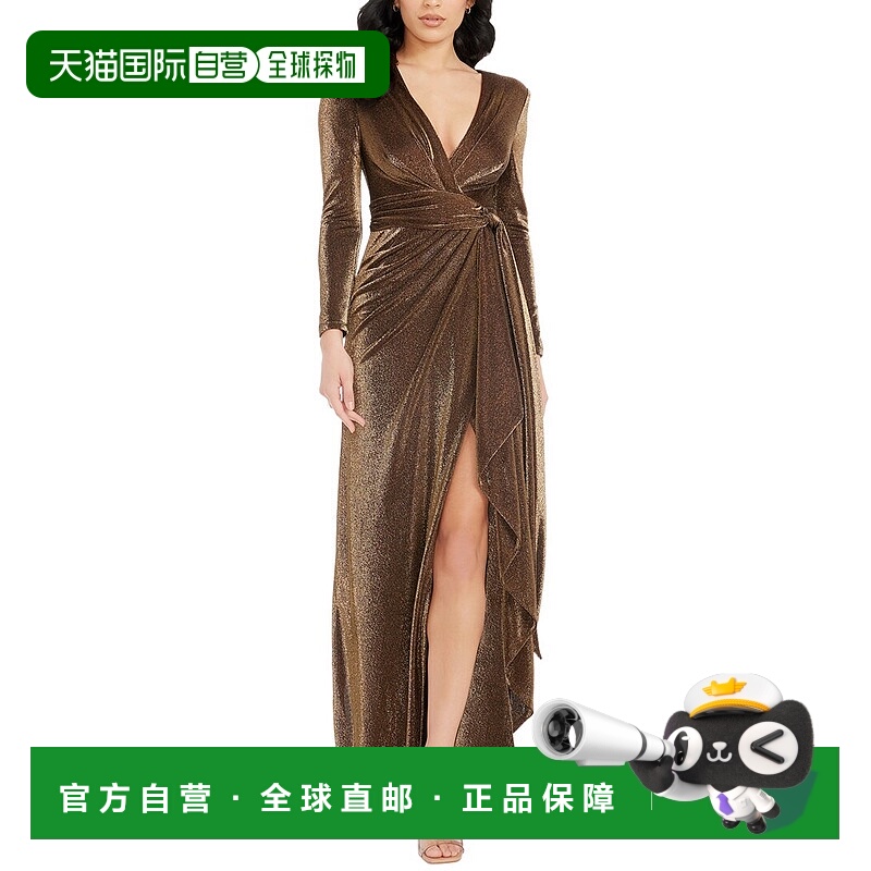 自营Dress The Population Shania Mermaid Gown - gold multi 美