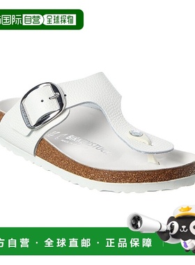 自营 Birkenstock Gizeh大扣皮革凉鞋-白色 美国奥莱直发