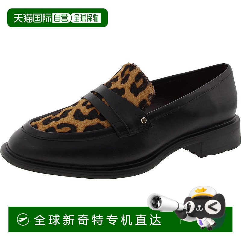 自营 franco sarto女式动物印花仿皮乐福鞋 - 黑色多色合成材料