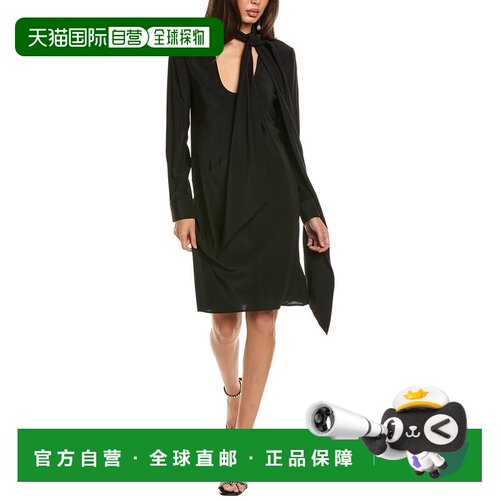 自营Helmut Lang Opaque Scarf Silk Dress - black 美国奥莱直发