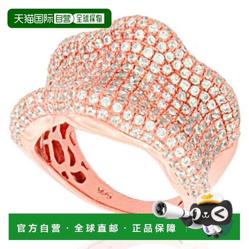 自营Suzy Levian Cubic Zirconia Rose plated Sterling Silver W