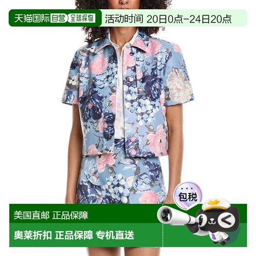 自营Laundry by Shelli Segal Cropped Printed Jacket - blue 美