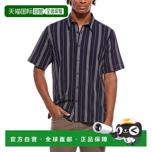 自营theoryThreory Noll夏季多比衬衫-红色 美国奥莱直发条纹