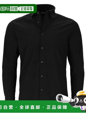 自营 Cavalli Class男式黑色衬衫-黑色 美国奥莱直发新款