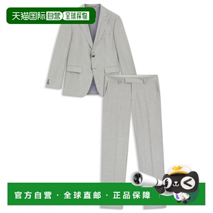 美 slim silver blend wool suit fit piece 自营bossTwo