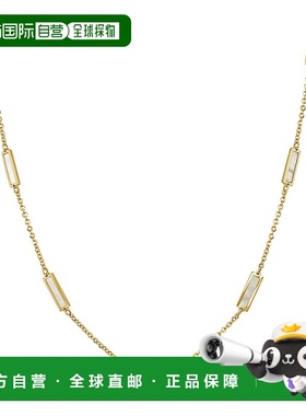 自营sabrina14K 金站条形珍珠母项链可调节 16-18 英寸 - 黄金 美