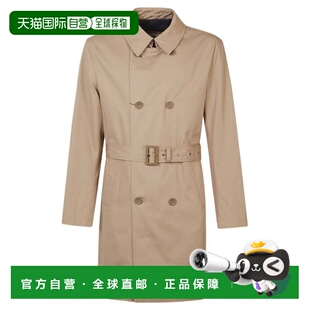 自营hernoDouble-Breasted Camel Trench Coat With Matching Bel