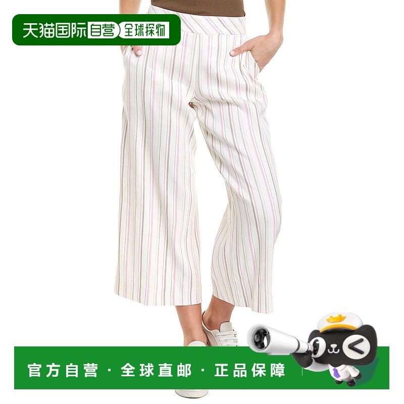 自营Trina Turk Monument 条纹亚麻混纺长裤 - 白色 美国奥莱直发