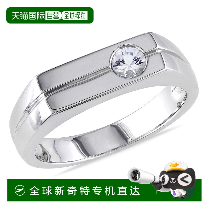 美国直邮Julianna B朱莉安娜女士戒指包边镶白色蓝宝石简约休闲