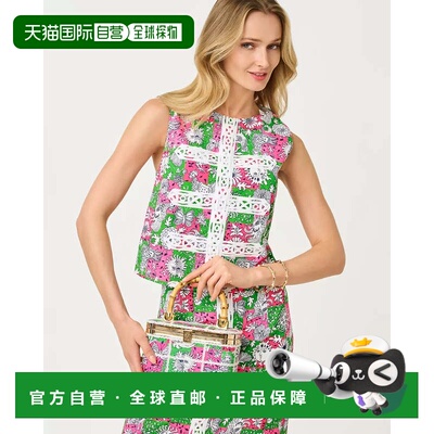 自营lilly pulitzerAnnaleese无袖上衣-樱花粉色lil chicken chec