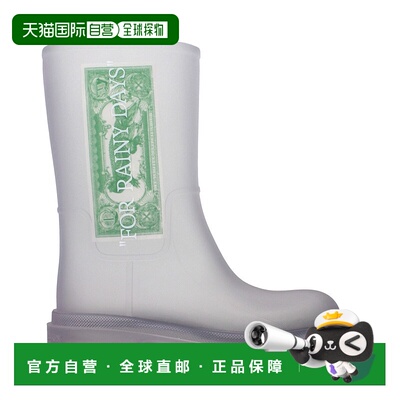 自营off-whiteOff- clear Pvc Ankle Men's Boots - transparent