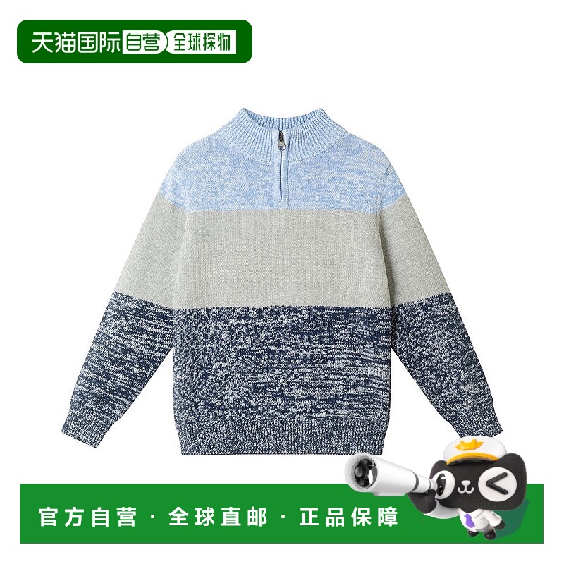 自营Andy & Evan Colorblocked 1/2-Zip Sweater - blue 美国奥莱