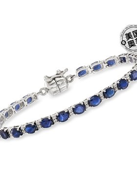 ross-simons罗斯-西蒙斯蓝宝石和 . 925 纯银白色托帕石网球手链