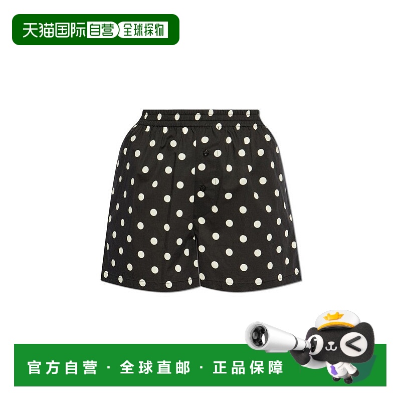 自营moschinoPolka Dot Black Shorts With Relaxed Fit - black