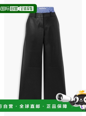1h可退 香港直邮潮奢 HALFBOY 女士 棉质皮革阔腿裤 H06WATS04110
