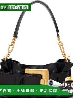 香港直邮潮奢 Balmain 巴尔曼 女士 黑色迷你 Anthem 单肩包 GN1A