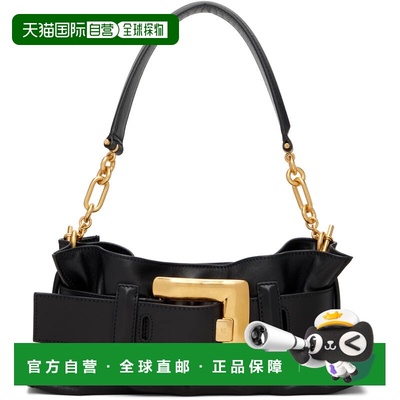 香港直邮潮奢 Balmain 巴尔曼 女士 黑色迷你 Anthem 单肩包 GN1A