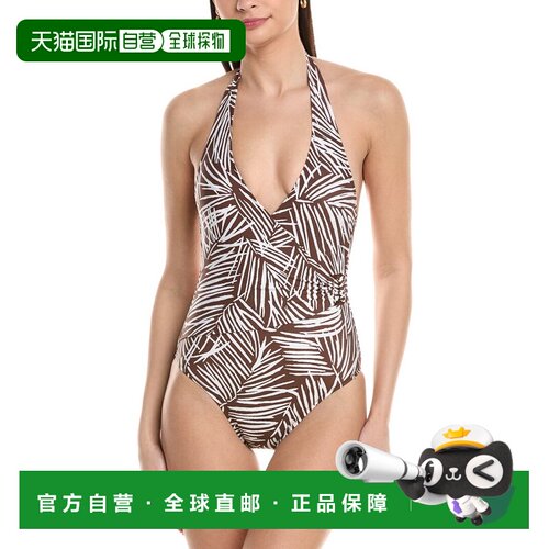 自营Helen Jon Tortoise Wrap One-Piece - green 美国奥莱直发