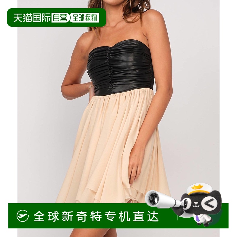 自营goldenShantelle 迷你连衣裙（黑色裸色） - 黑色裸色 【美国