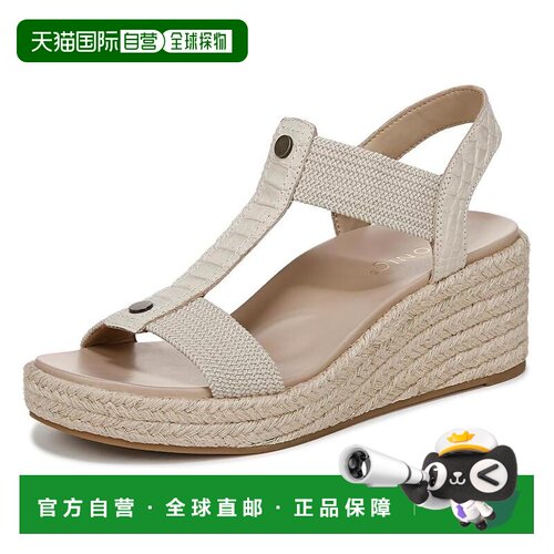 自营VIONIC女式Calera Espadrile楔形凉鞋-奶油色蛇皮/面料-棕色