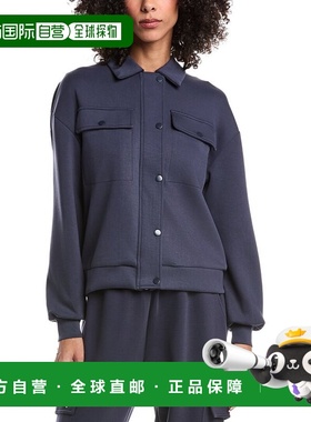 自营ARIELLA Ponte Full Snap Zipper Sweatshirt - blue 美国奥