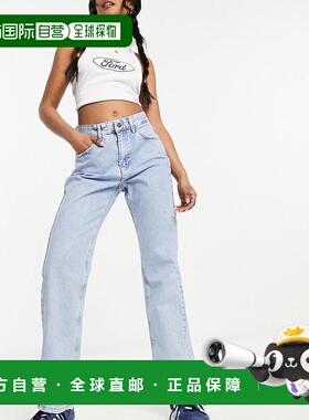 自营 潮奢 Stradivarius 斯特拉迪瓦里斯 女士 细长直筒浅水洗蓝