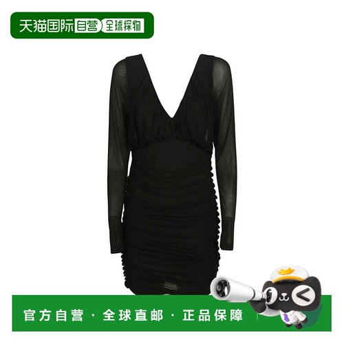 自营Saint Laurent Viscose Cocktail Women's Dress - black 美