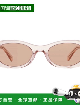 自营Miu Miu Dark Brown Oval Ladies Sunglasses MU 06ZS 13T1P1