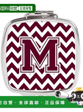 自营 Carolines Treasures CJ1051-MSCM 字母 M 雪佛龙栗色正品