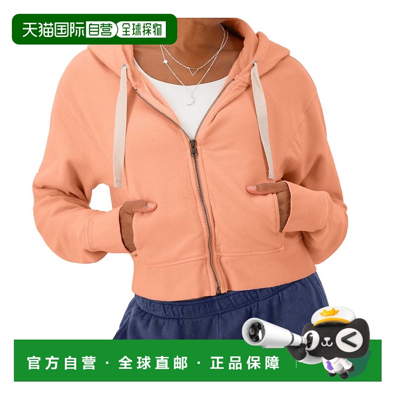 自营champion桃葡萄柚女式冠军拉链连帽衫 美国奥莱直发