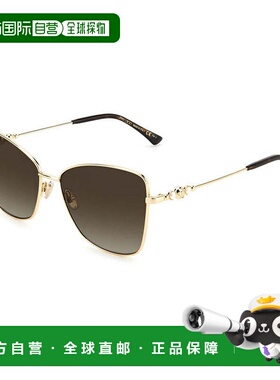 自营Jimmy Choo Sunglasses Butterfly Full Rim, Gold Frame And