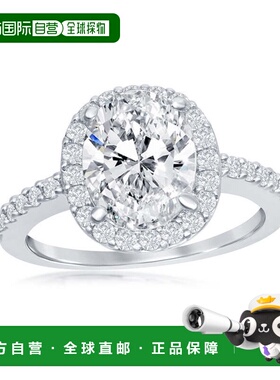 自营 simona 925 纯银大椭圆光环 CZ 订婚戒指 - 6 号 - 银 美国