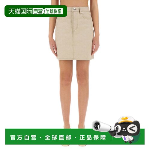 自营burberryBeige Denim Skirt - neutrals 美国奥莱直发牛仔裙