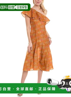 自营Rebecca Taylor Isabelle 真丝中长连衣裙 - 橙色 美国奥莱直