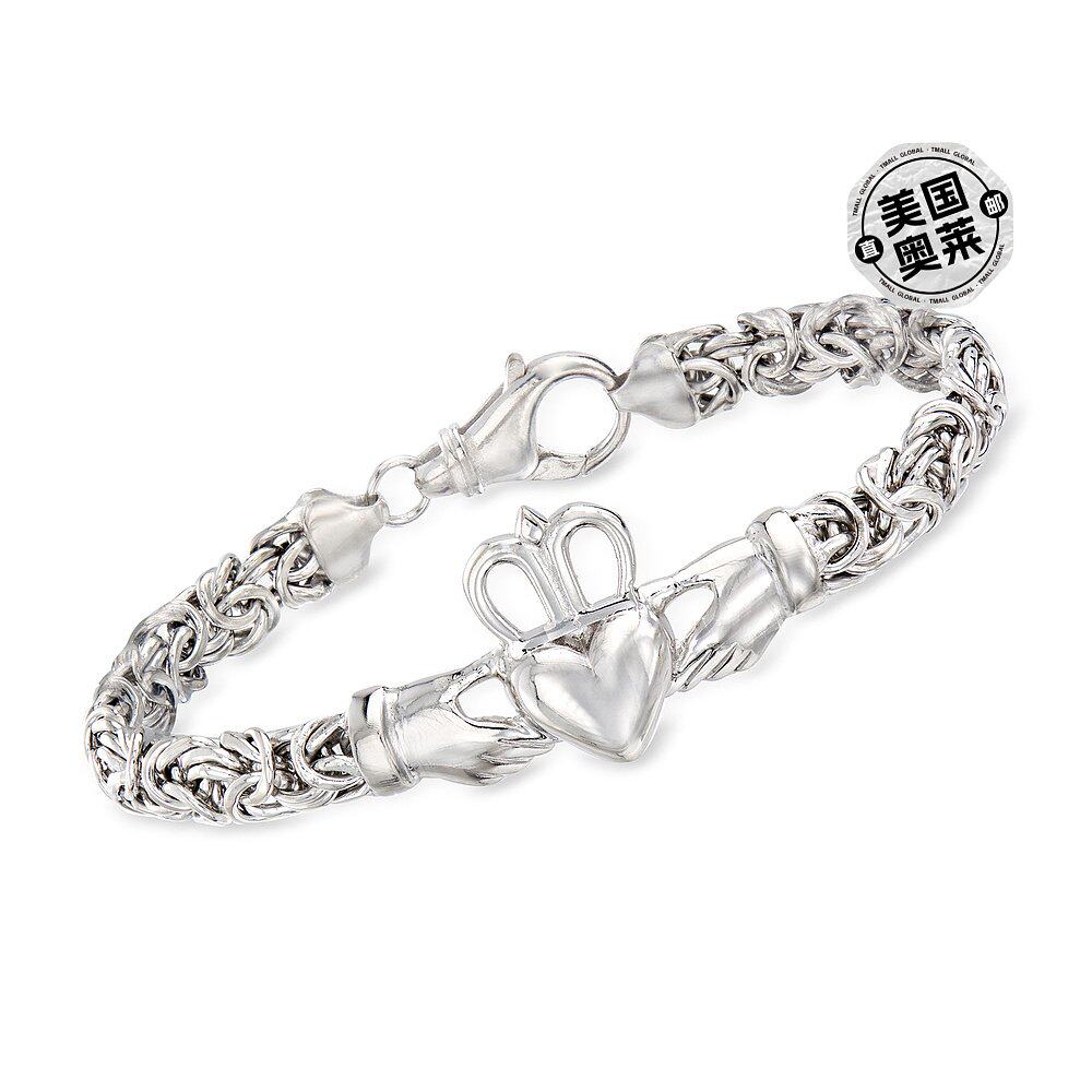 自营Ross-Simons 纯银拜占庭克拉达手链 - 8 英寸 【美国奥莱】直