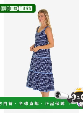 自营duffield lane夏季蓝色的露西连衣裙-海军蓝 美国奥莱直发