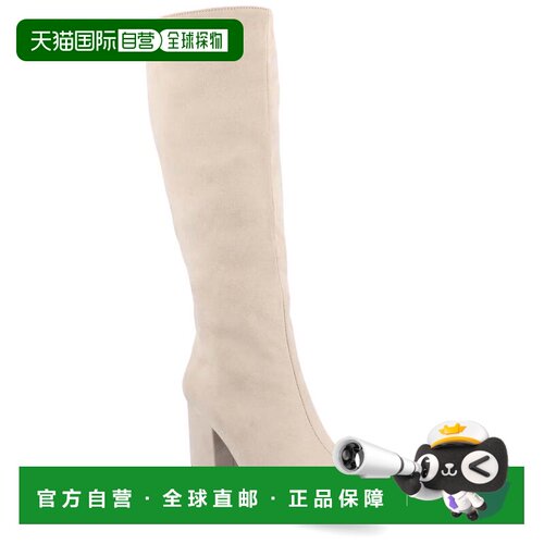 自营journee collectionJournee女Ameylia宽牛靴-bone 美国奥莱直