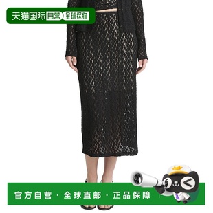 自营Vince印花烟熏裙 美国奥莱直发半身裙包臀裙 黑色