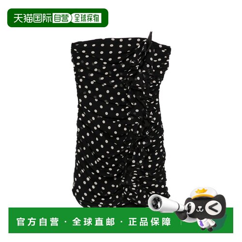 自营nina ricciRuched Black Mini Dress - black 美国奥莱直发