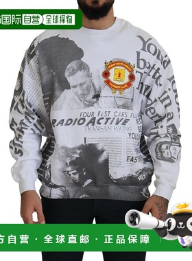 自营MSGM 棉质圆领套头衫男士毛衣 - 白色 美国奥莱直发