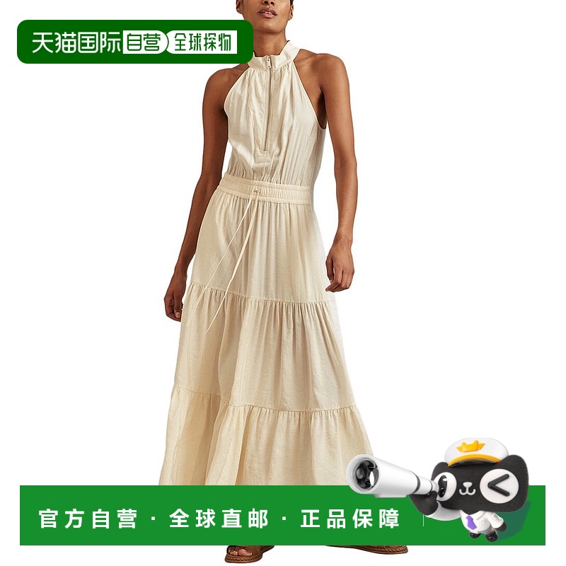 自营 Reiss Taylor吊带前拉链迷笛裙-米色连衣裙 美国奥莱直发