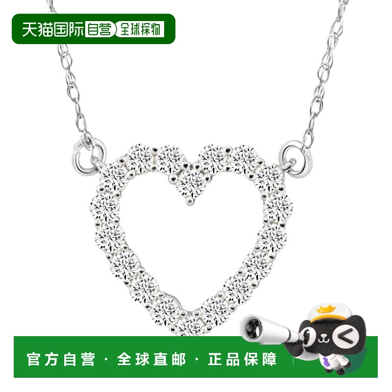 pompeii31/2 克拉心形钻石吊坠（10k 白金或黄金） - 白金 【美国