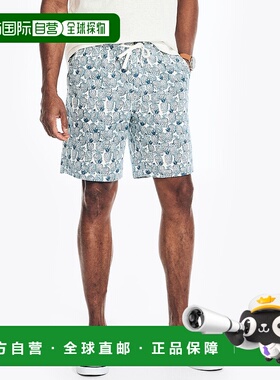 自营 Nautica 男式 8.5 英寸印花 Cabana 短裤 - 帆白色 ns 美国