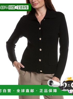 自营Bruno Magli Merino Wool Epaulet Sweater Jacket - black