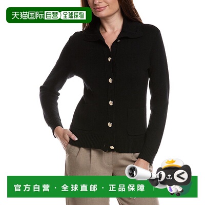 自营Bruno Magli Merino Wool Epaulet Sweater Jacket - black